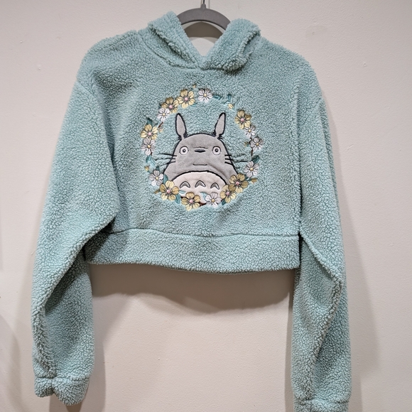 Her Universe Other - Mint Green Totoro Fleece Hoodie XL Short